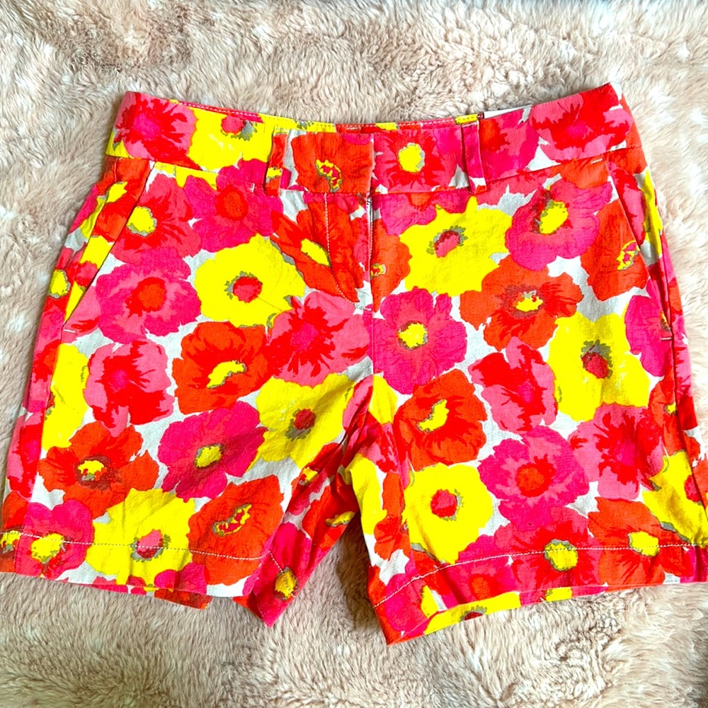 Loft linen blend floral shorts